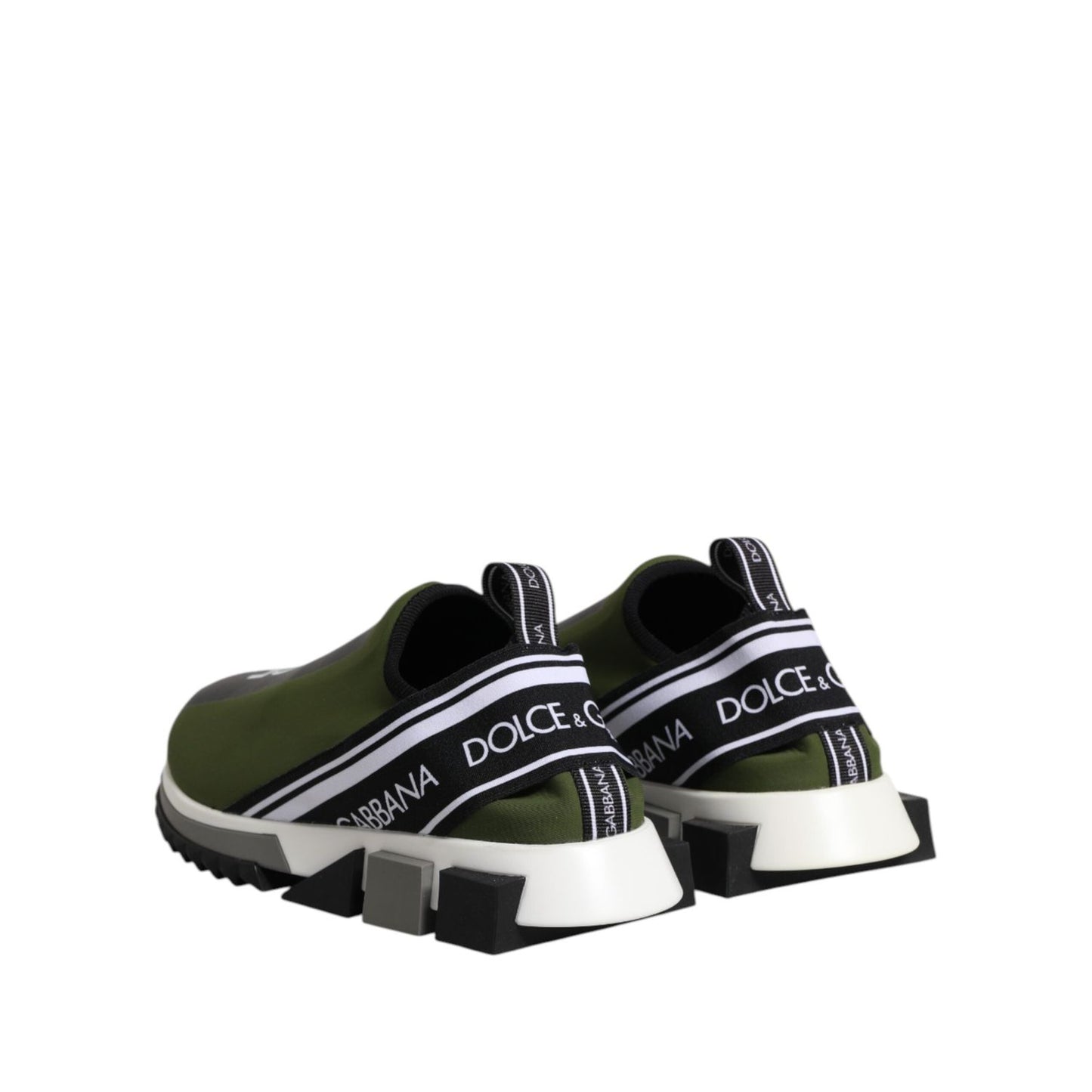 Dolce & Gabbana Green Black Slip On Sorrento Sneakers Shoes MV7300-39.5