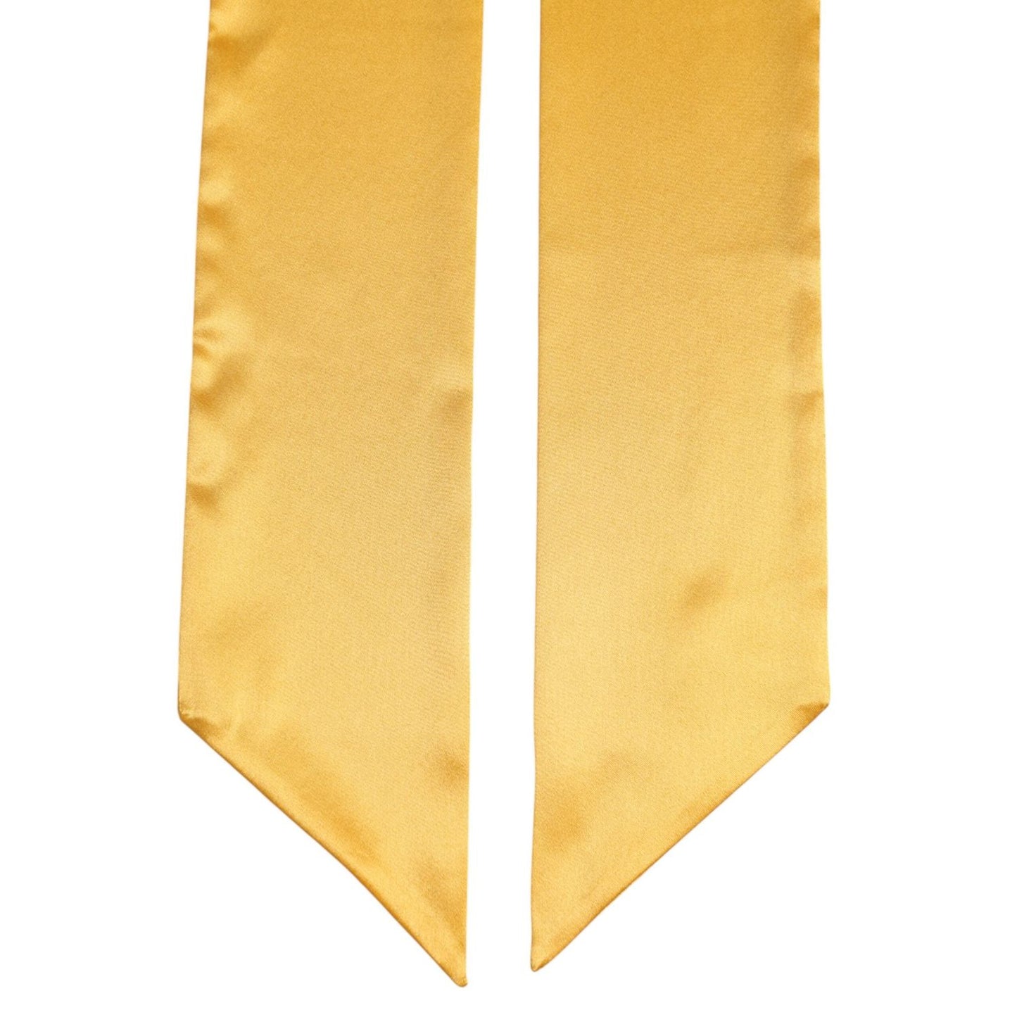 Dolce & Gabbana Yellow Satin Silk Skinny Foulard Wrap Scarf