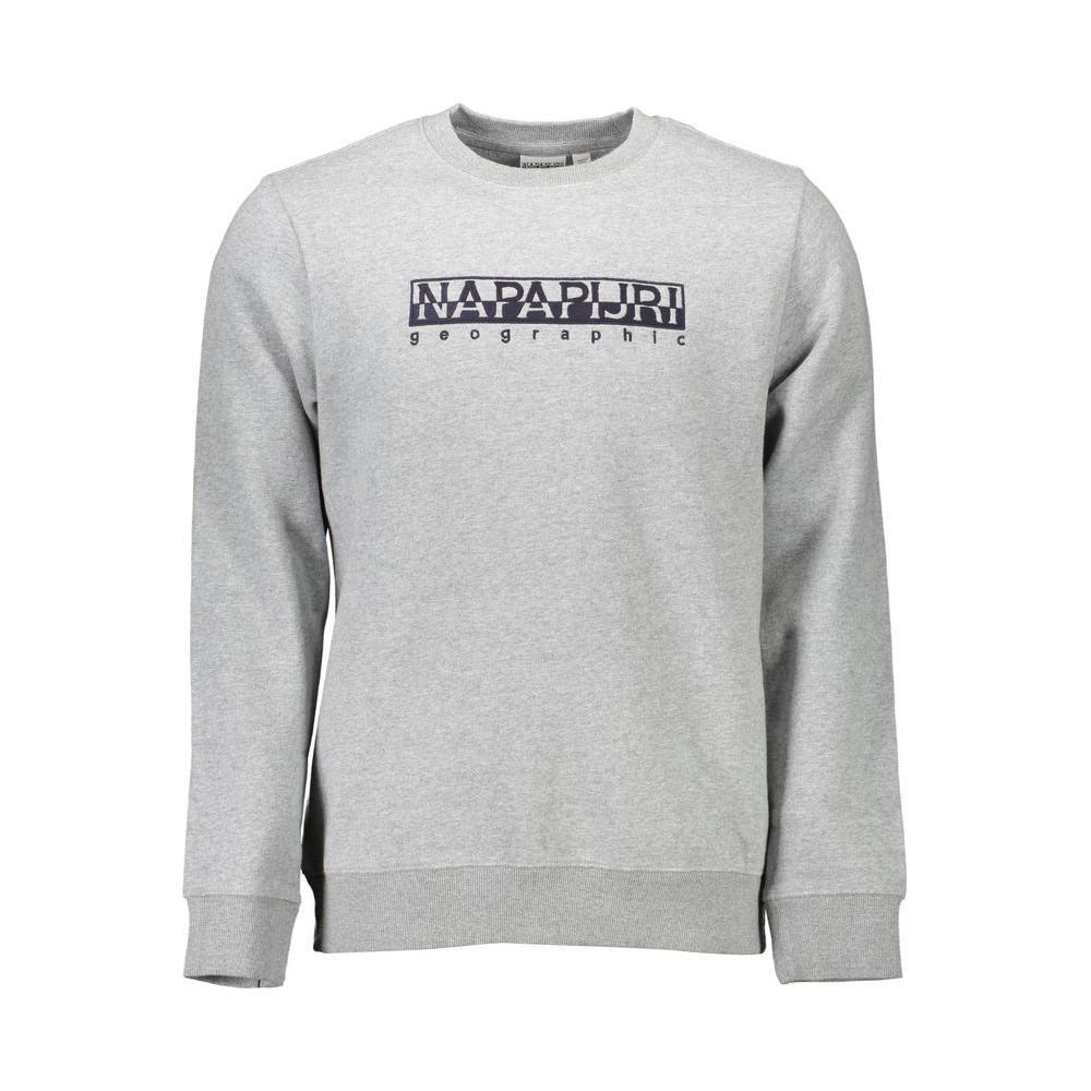 Napapijri Gray Cotton Men Sweater NA-8628-XXL