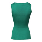 Dolce & Gabbana Green Silk Sleeveless Round Neck Tank Top