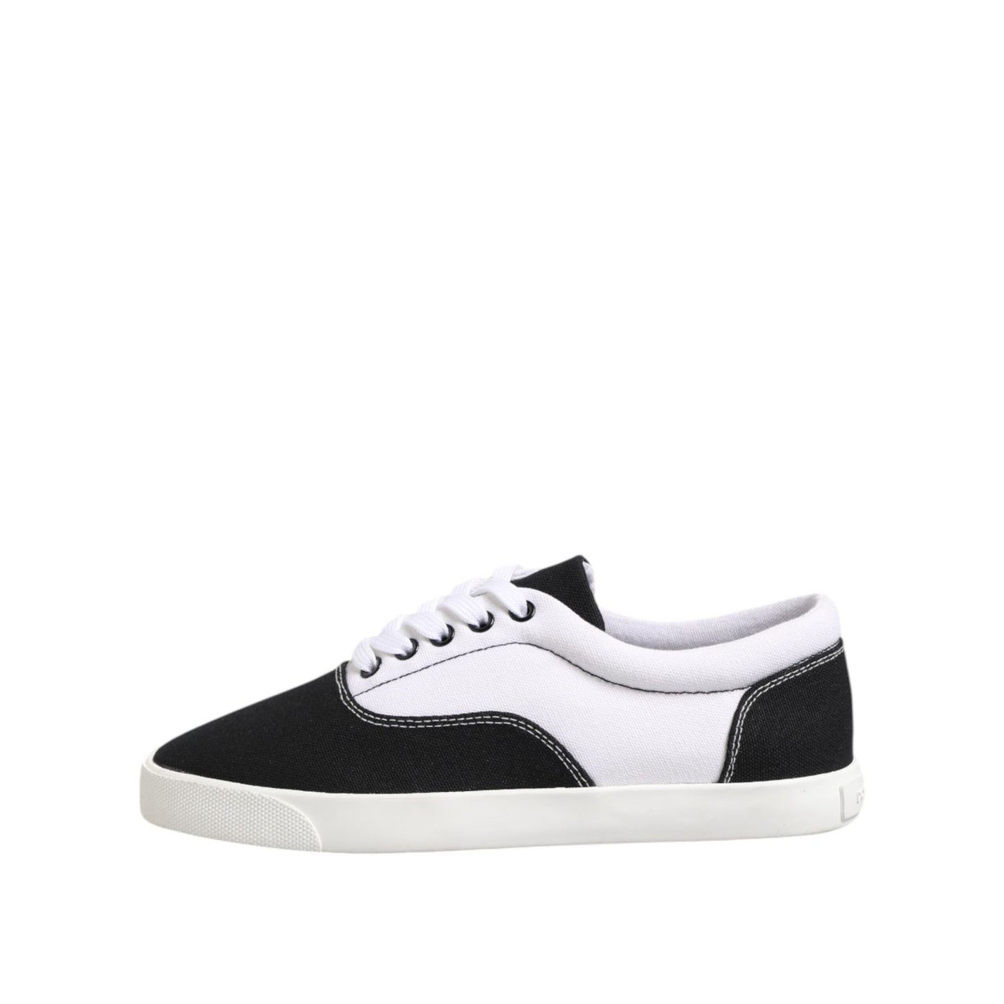 Dolce & Gabbana Black Cotton Canvas Lace Up Men Sneakers Shoes