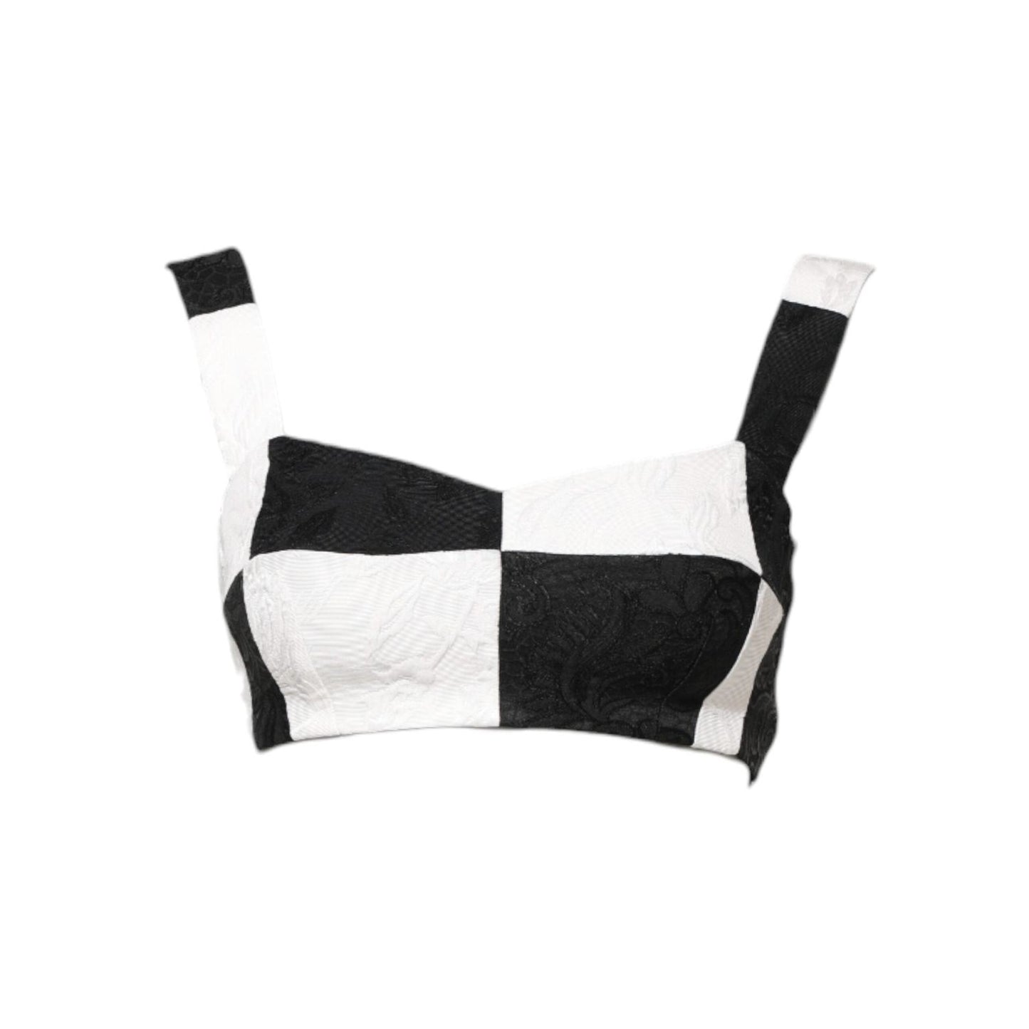 Dolce & Gabbana Black White Cropped Bustier Corset Bra Top TSH86233-36