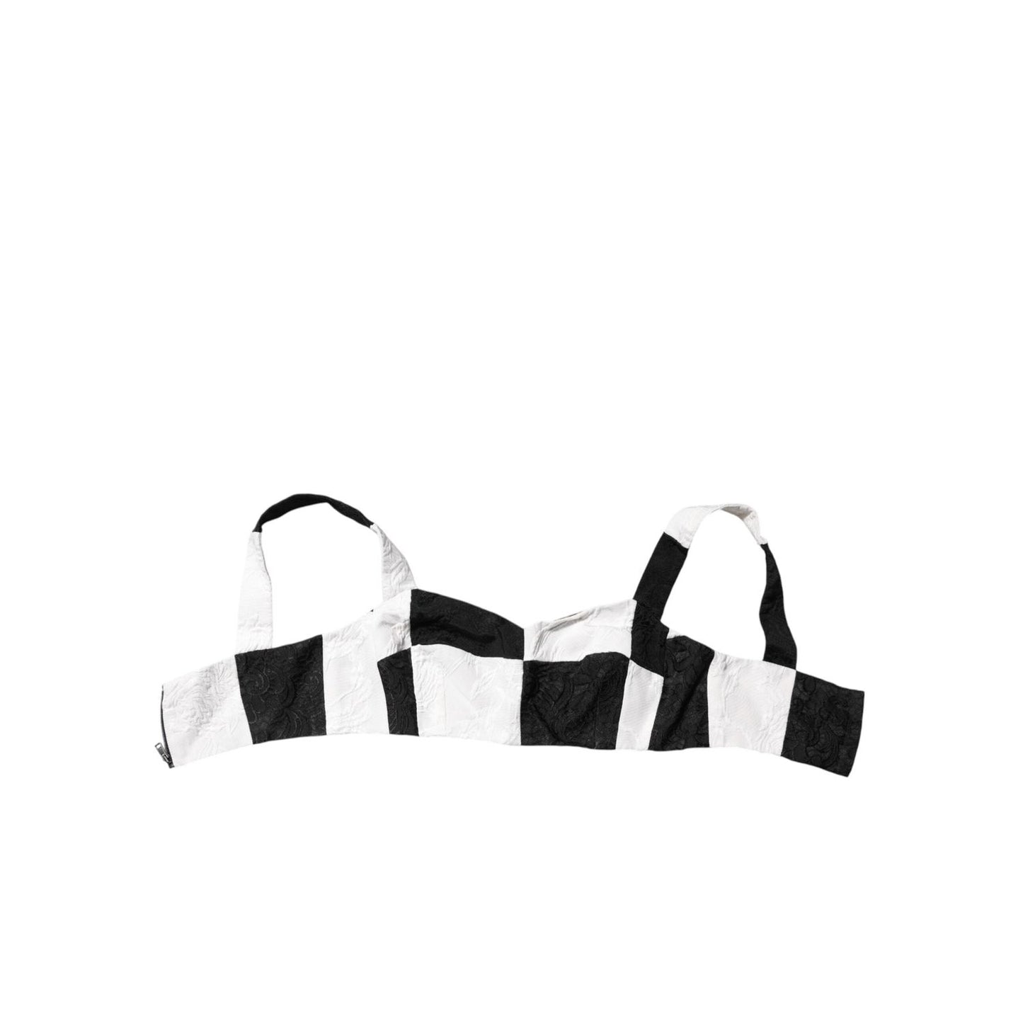 Dolce & Gabbana Black White Cropped Bustier Corset Bra Top TSH86233-36