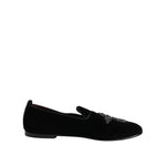 Dolce & Gabbana Black Velvet Crystal Crown Formal Dress Shoes MV7494-45