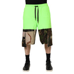 Dolce & Gabbana Green Patchwork Cargo Bermuda Men Shorts PAN76429-44