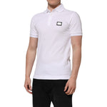 Dolce & Gabbana White Logo Short Sleeve Collared Polo T-shirt