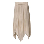 Peserico Beige Polyester Pleated A-line High Waist Midi Skirt SKI2052-42