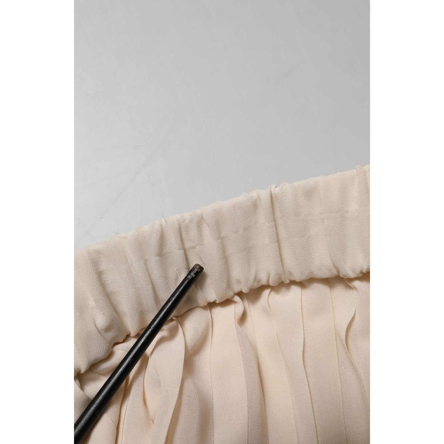 Peserico Beige Polyester Pleated A-line High Waist Midi Skirt SKI2052-42