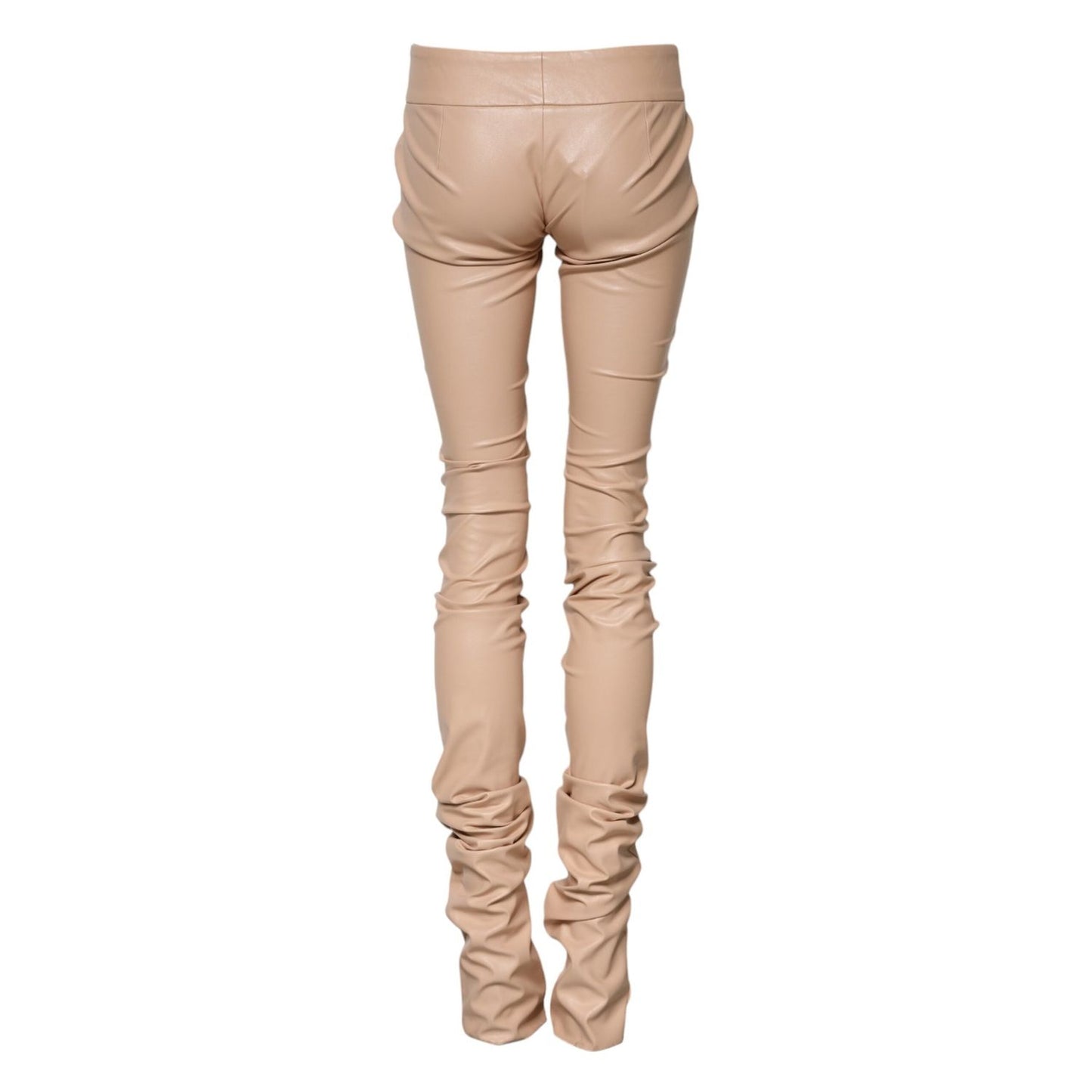 Dolce & Gabbana Beige Lace Details Mid Waist Skinny Pants PAN75534-40