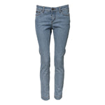 Dolce & Gabbana Blue Cotton PRETTY MidWaist Skinny Denim Jeans PAN75680-40