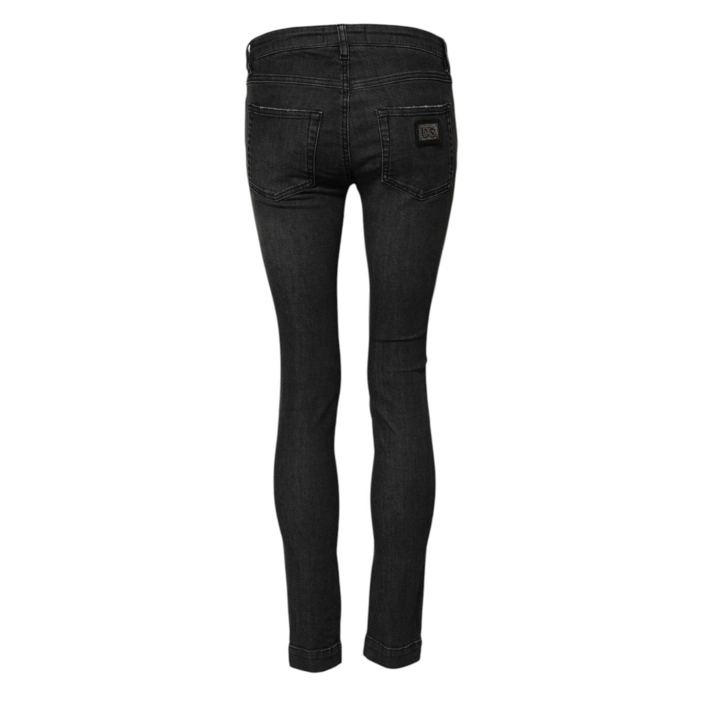 Dolce & Gabbana Black Cotton Low Waist Skinny Denim Jeans PAN76147-36