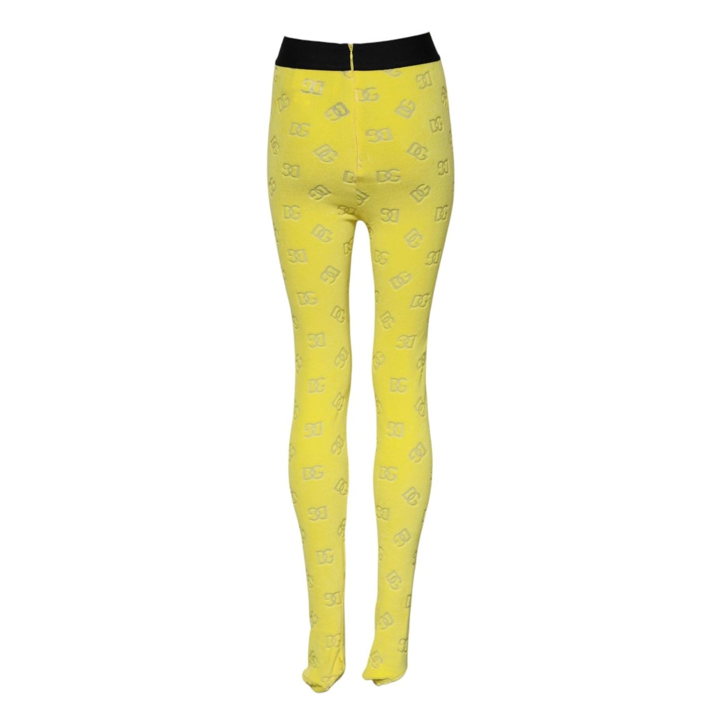 Dolce & Gabbana Yellow Logo Slim Fit Leggings Pants PAN76257-40