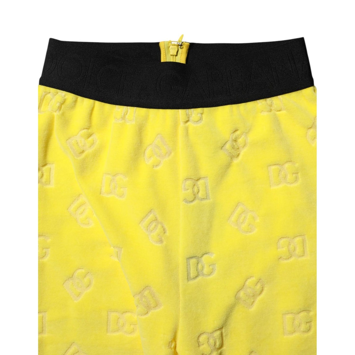 Dolce & Gabbana Yellow Logo Slim Fit Leggings Pants PAN76257-40