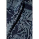 Dolce & Gabbana Blue Graphic Print Tapered Denim Jeans