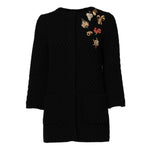 Dolce & Gabbana Black Cashmere Quilted Embellished Jacket