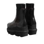 Sacai Black Chelsea Leather Pull On Women Ankle Boots Shoes LA12617-40