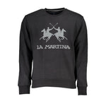 La Martina Black Cotton Sweater LA-23084-XL
