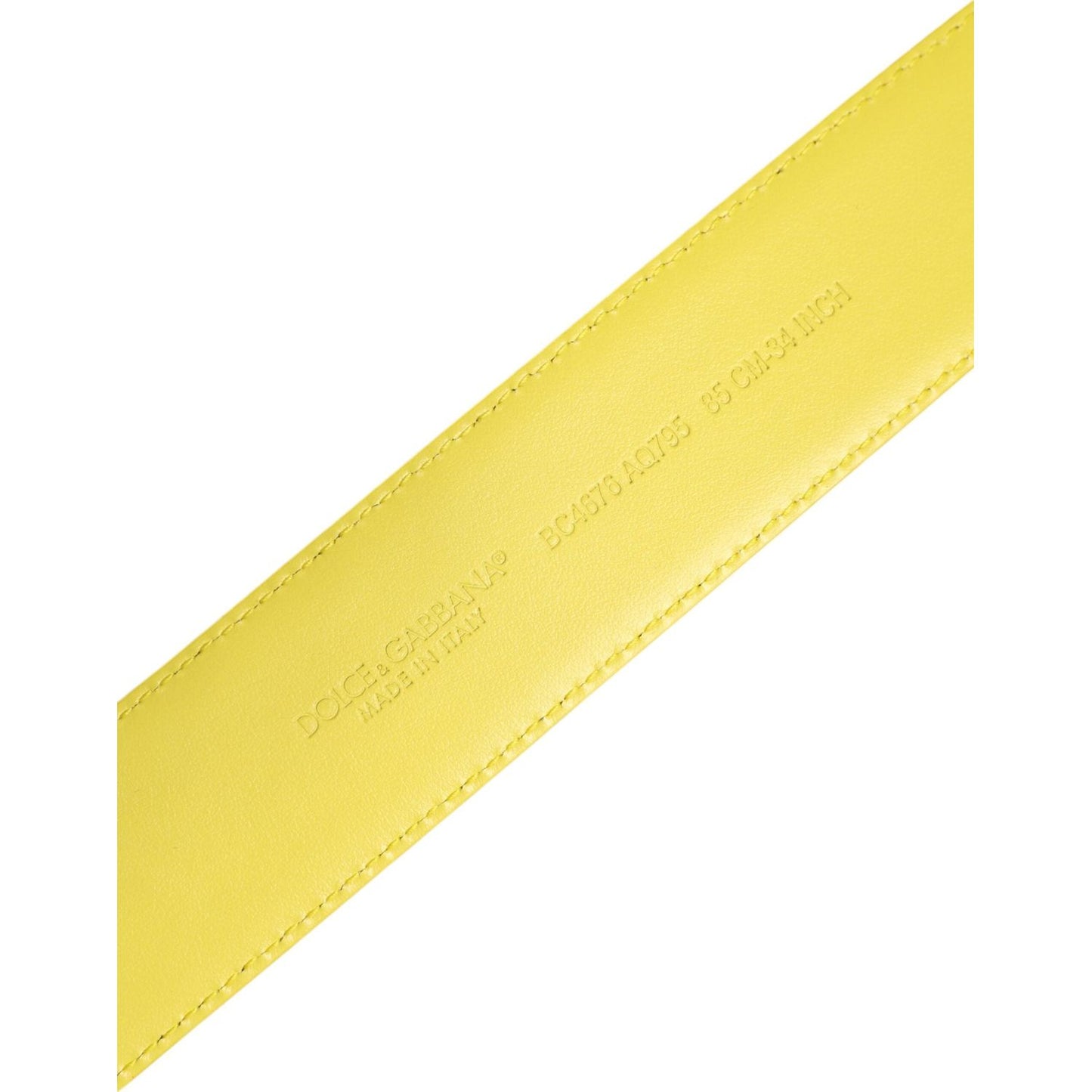 Dolce & Gabbana Yellow Green Classic Metal Logo Buckle Belt BEL9401-100