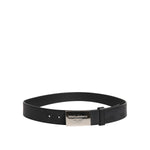 Dolce & Gabbana Black Leather Classic Metal Logo Buckle Belt BEL9490-85