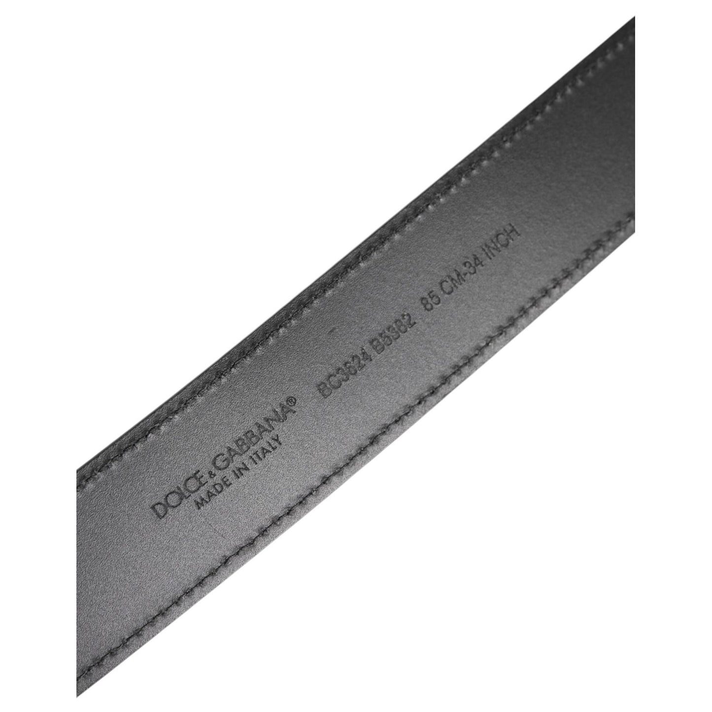 Dolce & Gabbana Black Leather Classic Metal Logo Buckle Belt BEL9490-85