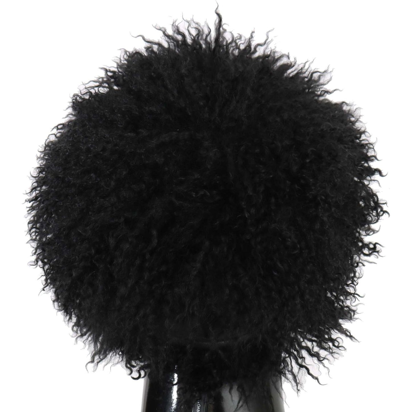 Dolce & Gabbana Black Tibet Lamb Fur Leather Gatsby Hat Hat