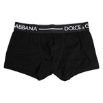 Dolce & Gabbana Black Cotton Stretch Regular Boxer Underwear
