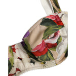 Dolce & Gabbana Beige Floral Balconcino Underwired Bra Underwear BIK1404-1