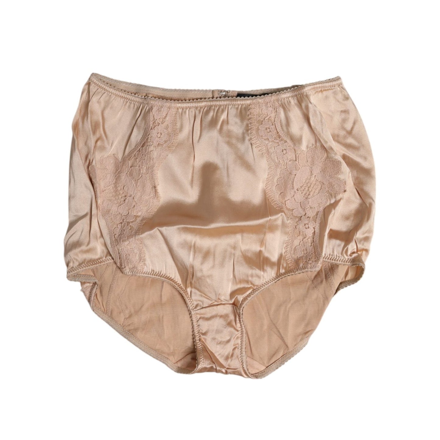 Dolce & Gabbana Beige Silk Lace High Waist Bikini Panty Underwear BIK1428-2