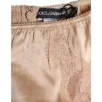 Dolce & Gabbana Beige Silk Lace High Waist Bikini Panty Underwear BIK1428-2