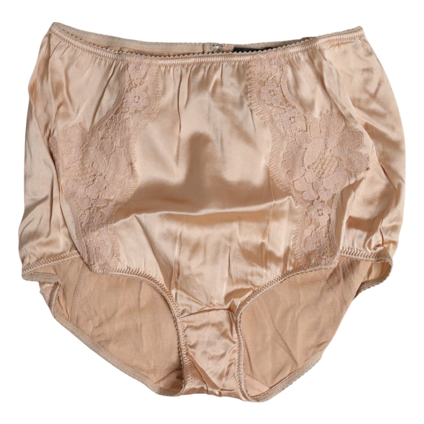 Dolce & Gabbana Beige Silk Lace High Waist Bikini Panty Underwear BIK1428-2