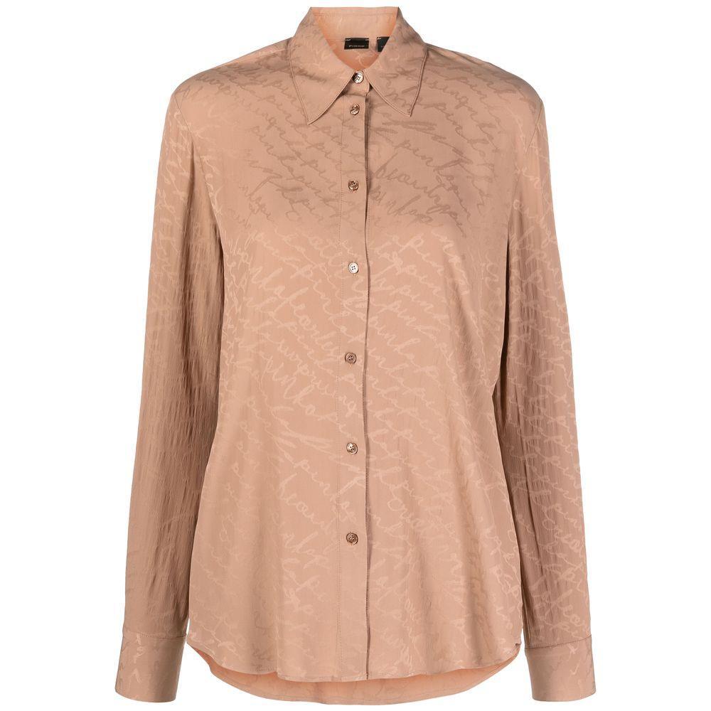 PINKO Beige Silk Women Shirt PI-14253-IT38|XS