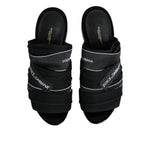 Dolce & Gabbana Black Slides Slip On Sandals Shoes