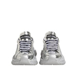 Dolce & Gabbana Silver Leather Super Queen Sneakers Shoes LA12761-35