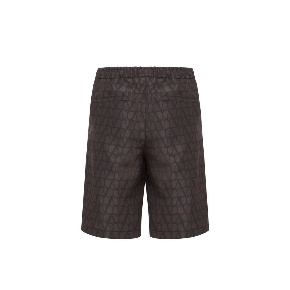 Valentino Logo Silk Shorts VA-8735617515732-48 | M