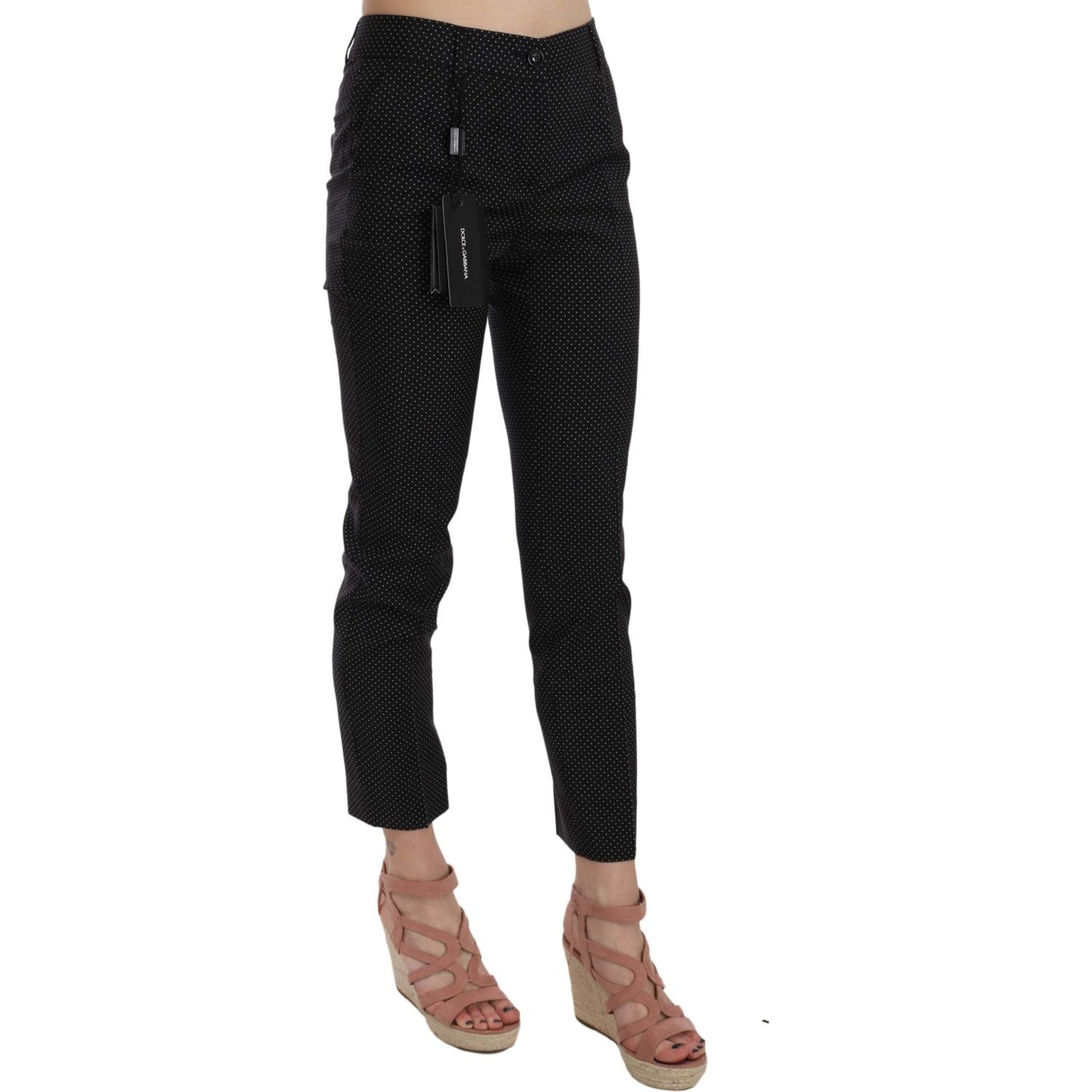 Dolce & Gabbana Polka Dot Slim Capri Trousers Tapered Pants