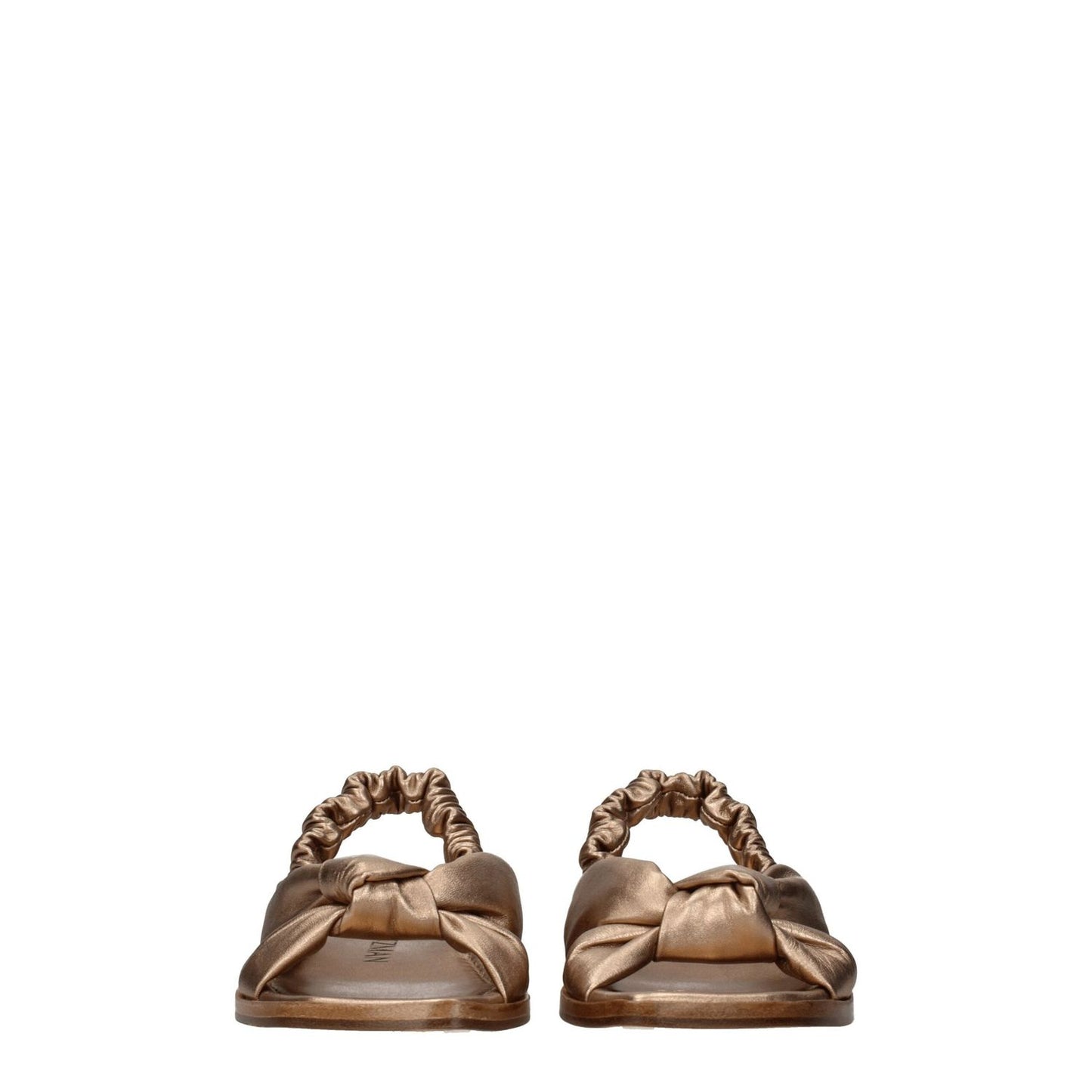Stuart Weitzman Gold Leather Flat Sandals ST-8547212361993-EU36.5/US6.5