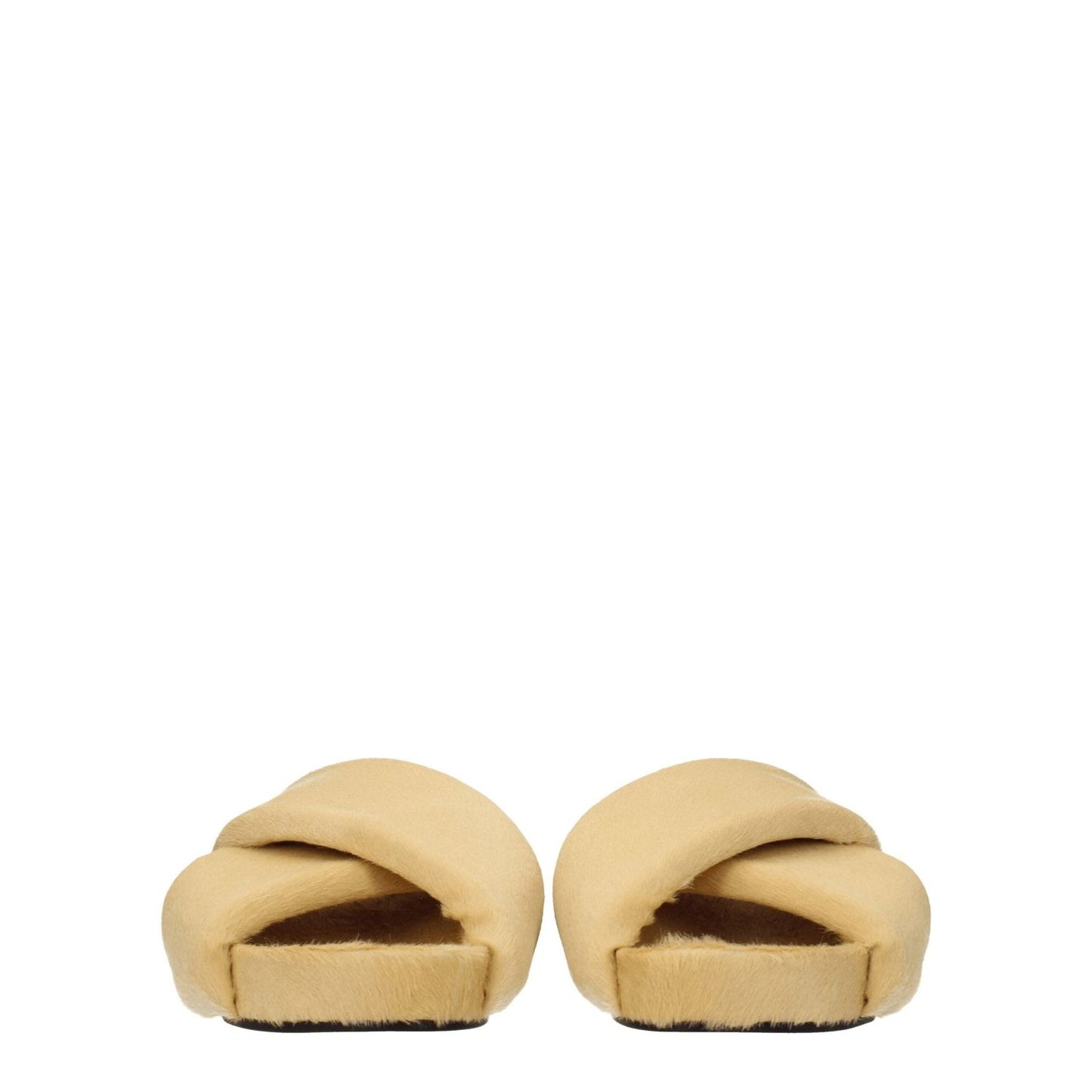 Jil Sander Beige Horsehair Slippers Sandals JI-8547352871177-EU36/US6