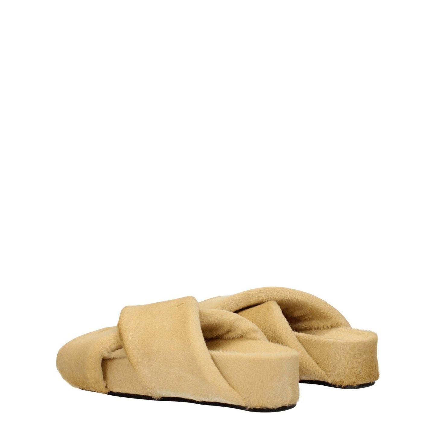 Jil Sander Beige Horsehair Slippers Sandals JI-8547352871177-EU36/US6