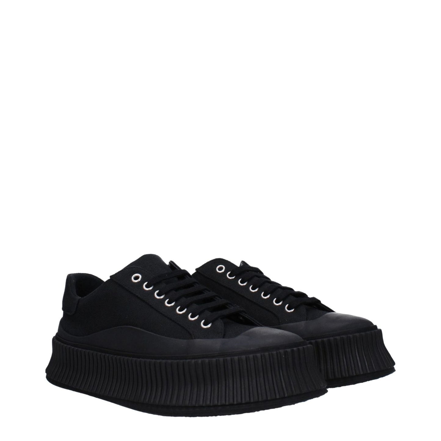 Jil Sander Black Fabric Platform Sneakers JI-8547414442249-EU45/US12