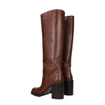 Prada Brown Leather High Heel Boots PR-8547437248777-EU39/US9