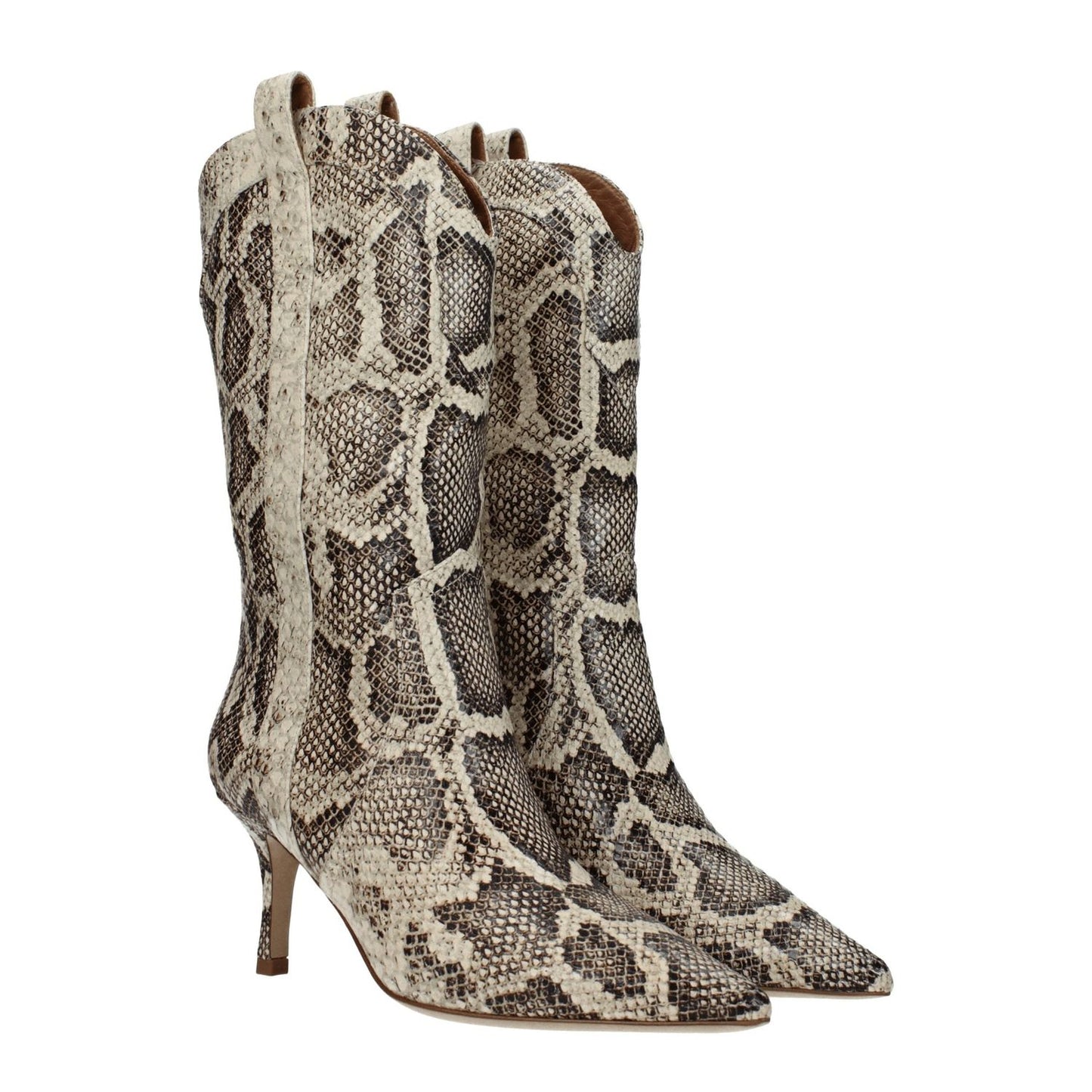 Paris Texas Beige Leather Ankle Boots PA-8547451142409-EU36/US6