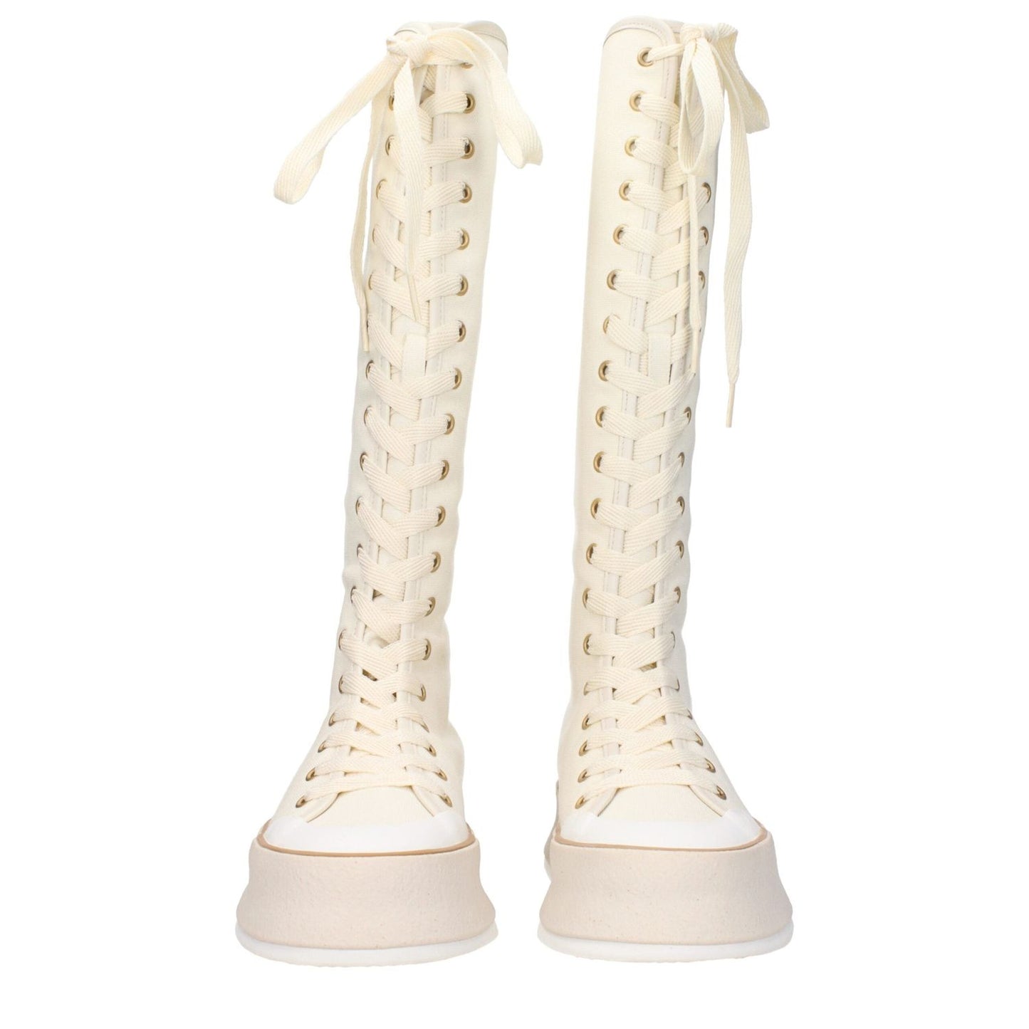 Max Mara Beige Fabric Lace-Up Boots MA-9263845081353-EU36/US6