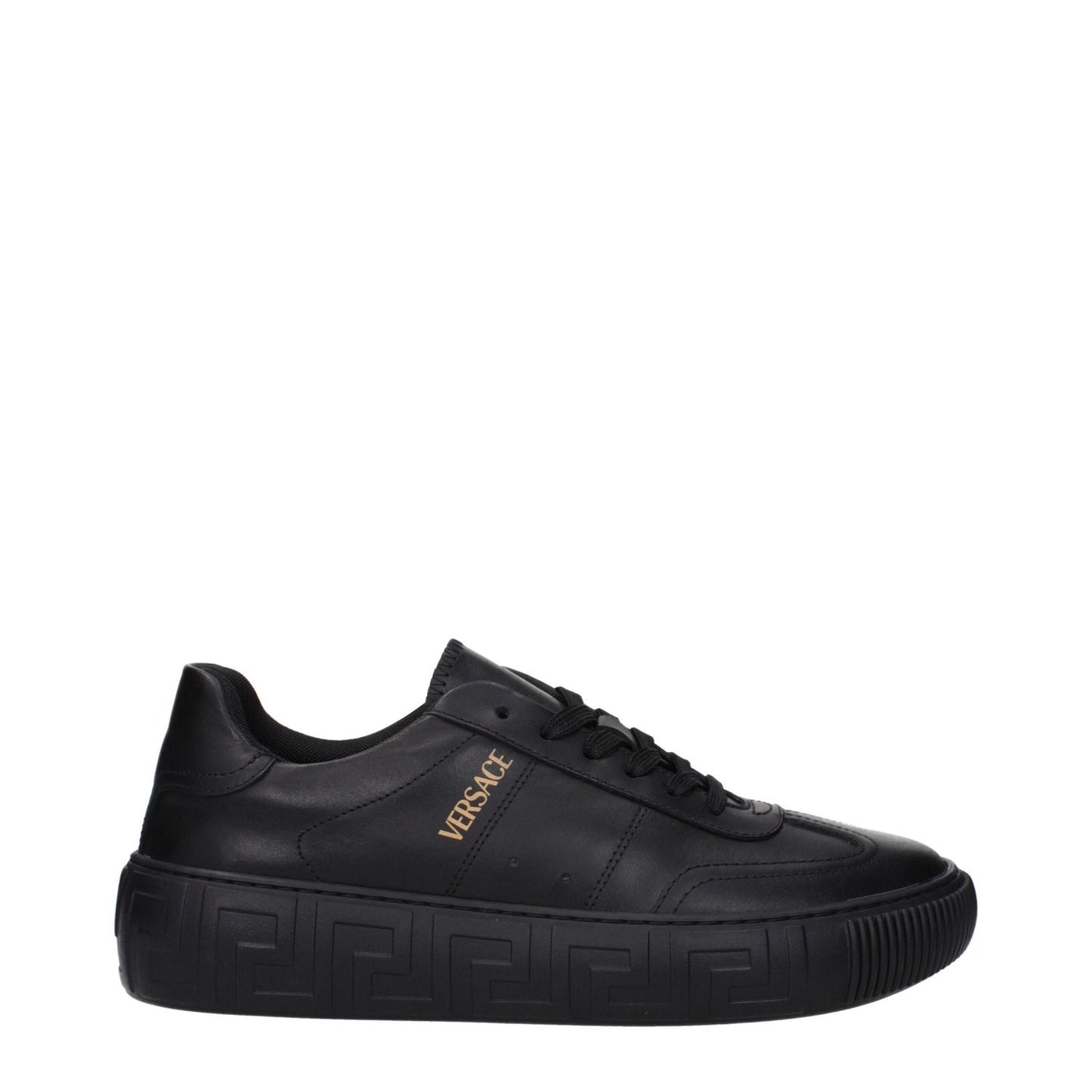 Versace Black Leather Low Tops VE-15201373061385-EU40/US7