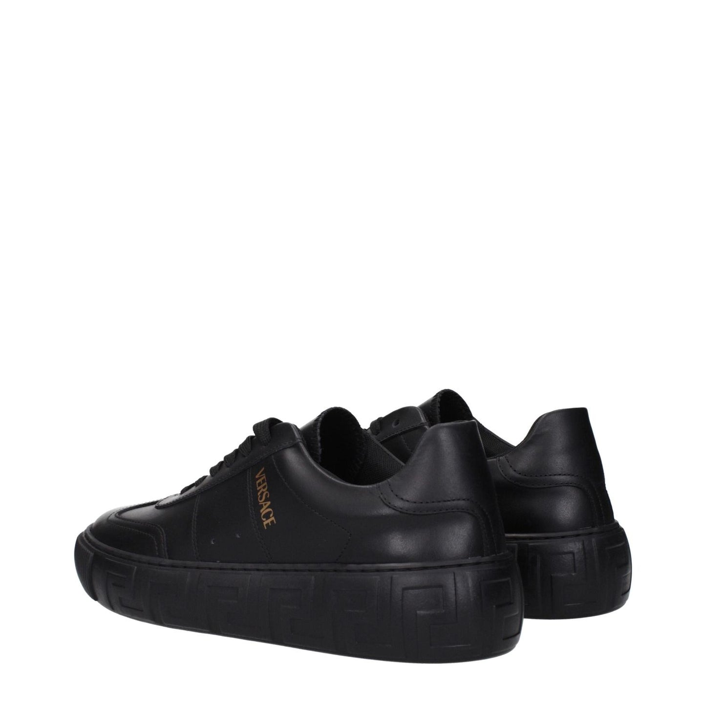 Versace Black Leather Low Tops VE-15201373061385-EU40/US7