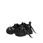 Dolce & Gabbana Black Low Top Lace Up Trekking Sneakers Shoes MV7787-39.5