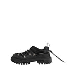 Dolce & Gabbana Black Low Top Lace Up Trekking Sneakers Shoes MV7787-39.5