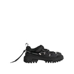 Dolce & Gabbana Black Low Top Lace Up Trekking Sneakers Shoes MV7787-39.5