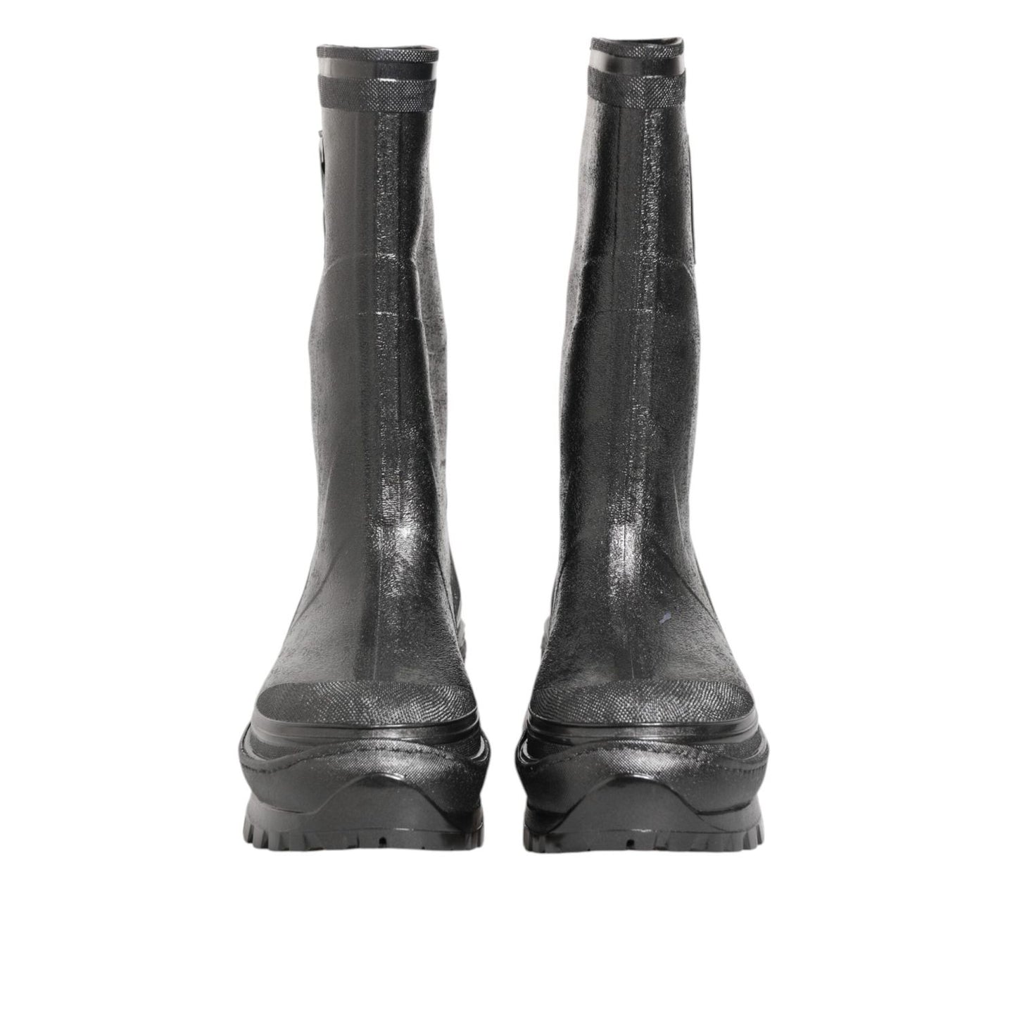 Dolce & Gabbana Metallic Gray Pull On Rain Boots Shoes MV7813-45