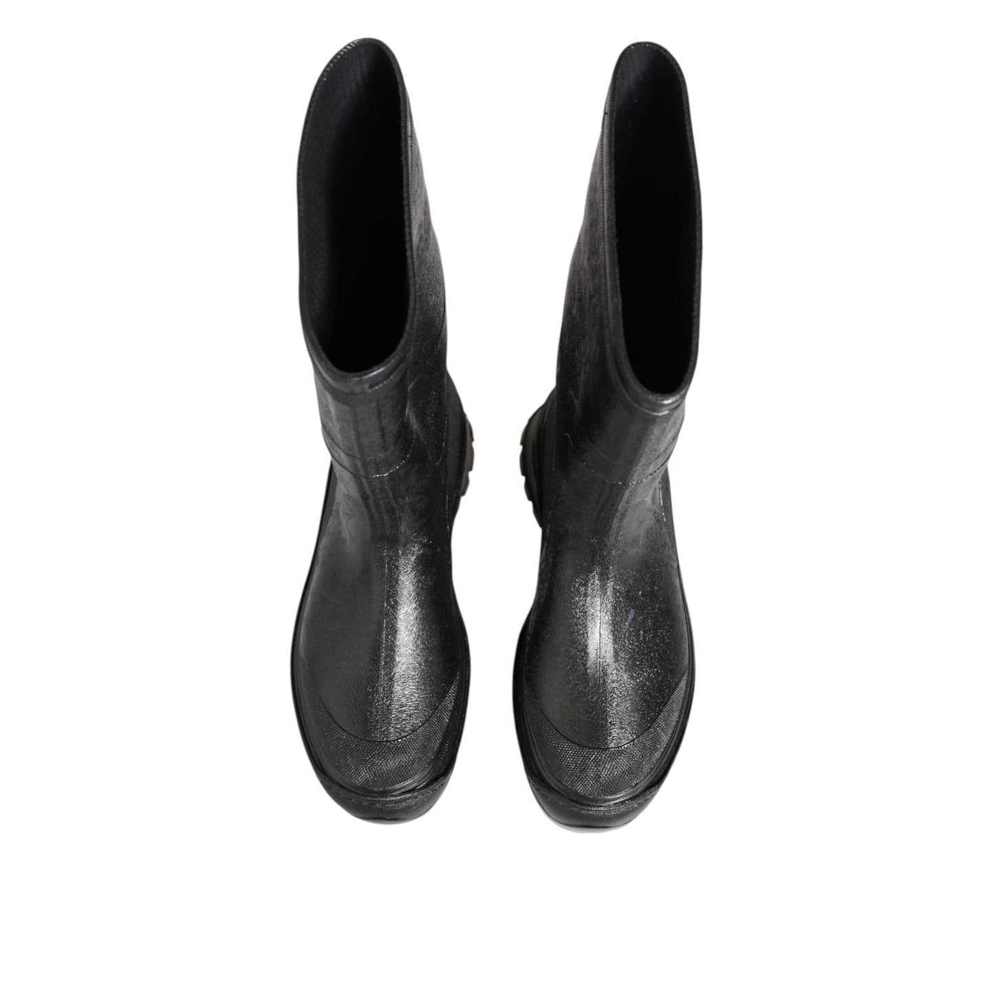 Dolce & Gabbana Metallic Gray Pull On Rain Boots Shoes MV7813-45