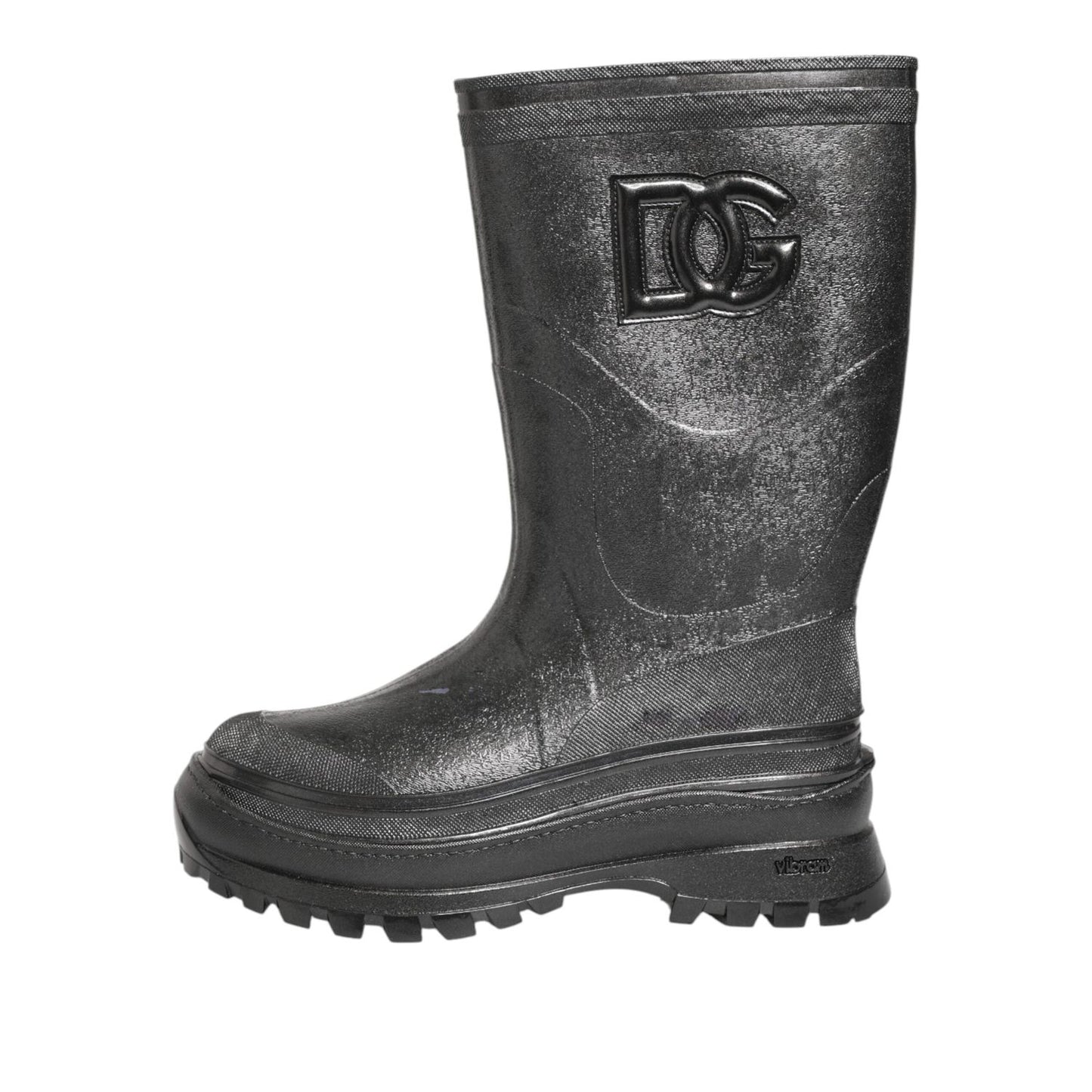 Dolce & Gabbana Metallic Gray Pull On Rain Boots Shoes MV7813-45
